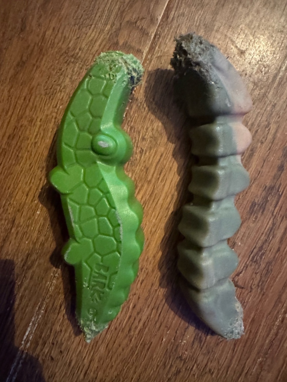 Bark Box Super Chewer Nylon Gator & Nylabone L Dinosaur Tail Dog Toys